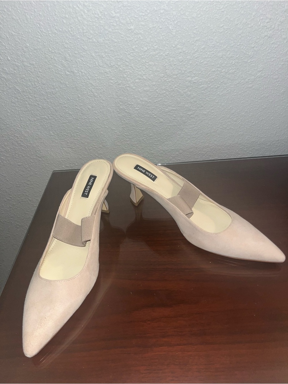 Nine West Blush Pointed-Toe Kitten Heel Mules
